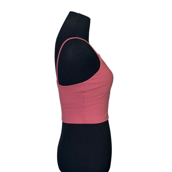Blush pink fitted built in bra crop tank top cami size small - Picture 5 of 9